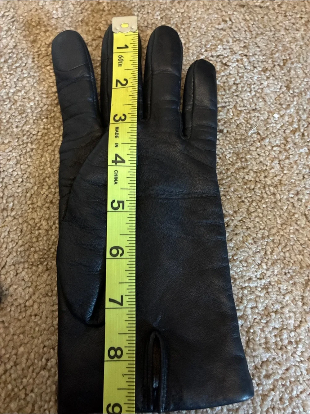 Women's Black Leather Dress Gloves with Subtle Gold Accent Coach